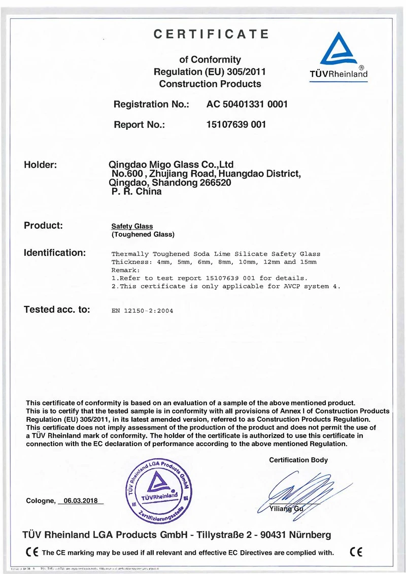 MIGO TUV Certificate MIGO TUV Certificate