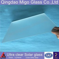 3.2mm 강화 된 일반 철 패턴 태양 유리